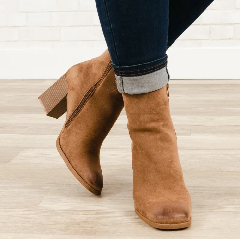 Walking Into The Great Unknown Booties, Taupe