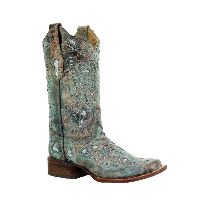 Corral Boots Women's Metallic Bronze turquoise Glitter Boots