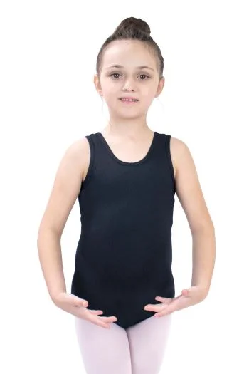 Denisse Jr. -- Children's Rhinestone Tank Leotard -- Black