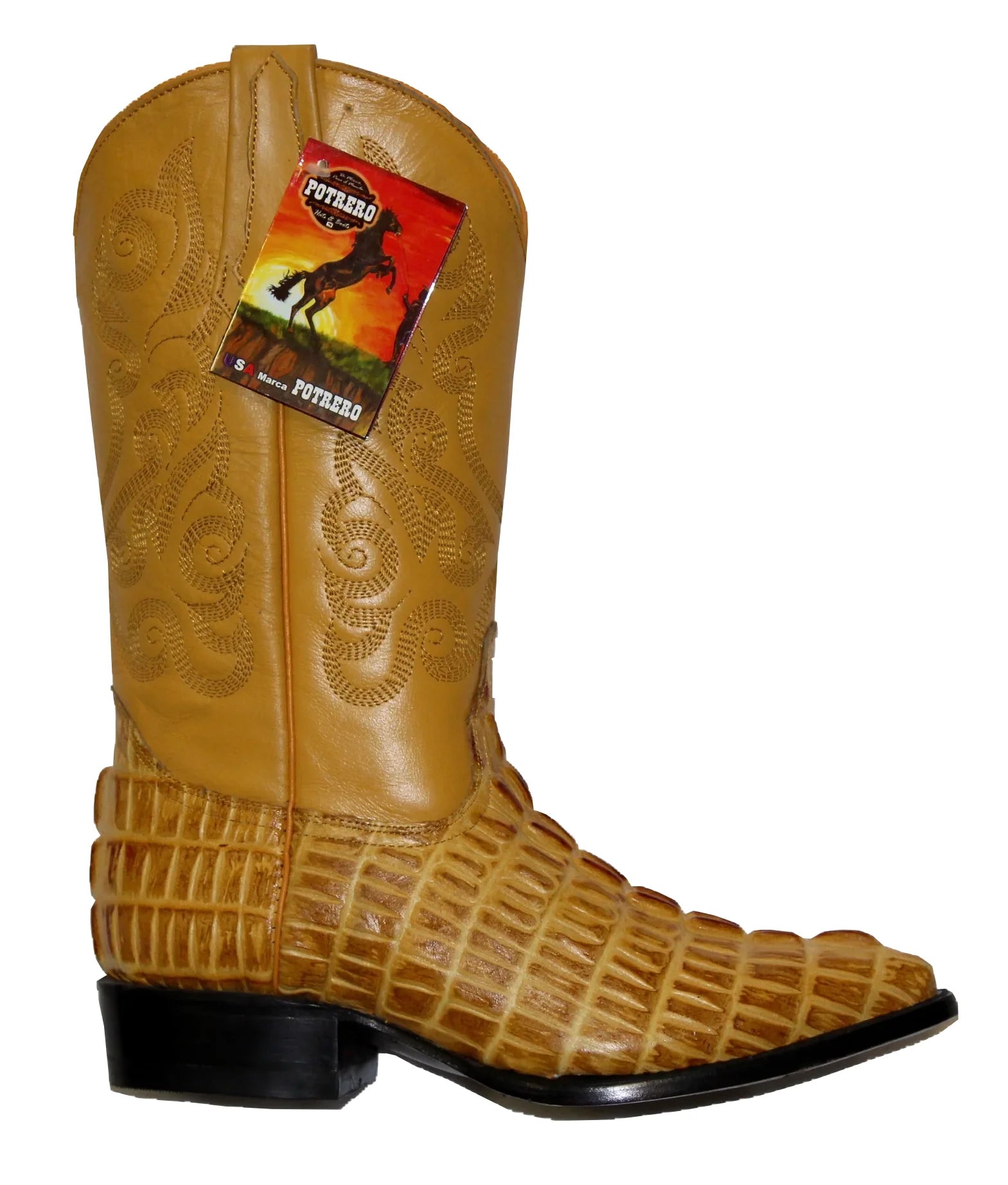 Potrero Boots Crocodile Print Buttercup