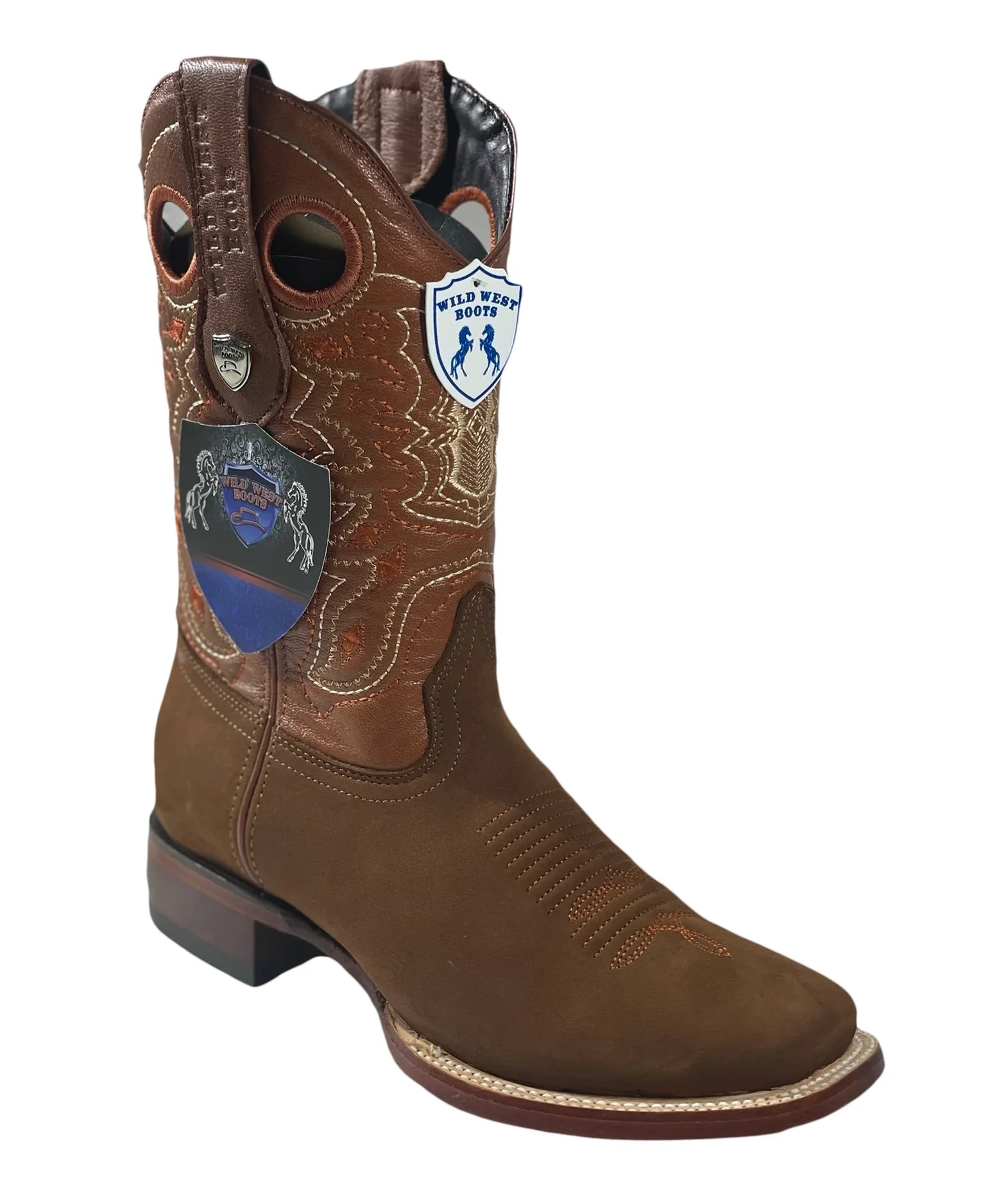 Wild West Boots Mens Nobuck Chedron Wide Square Toe