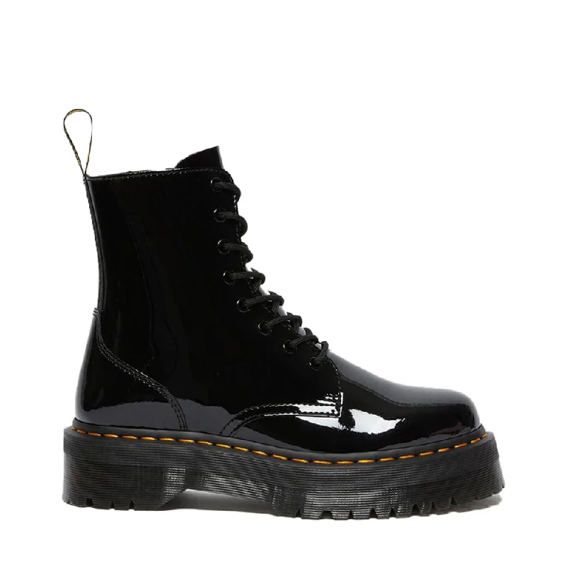 Jadon Black Patent Leather Platform Boots