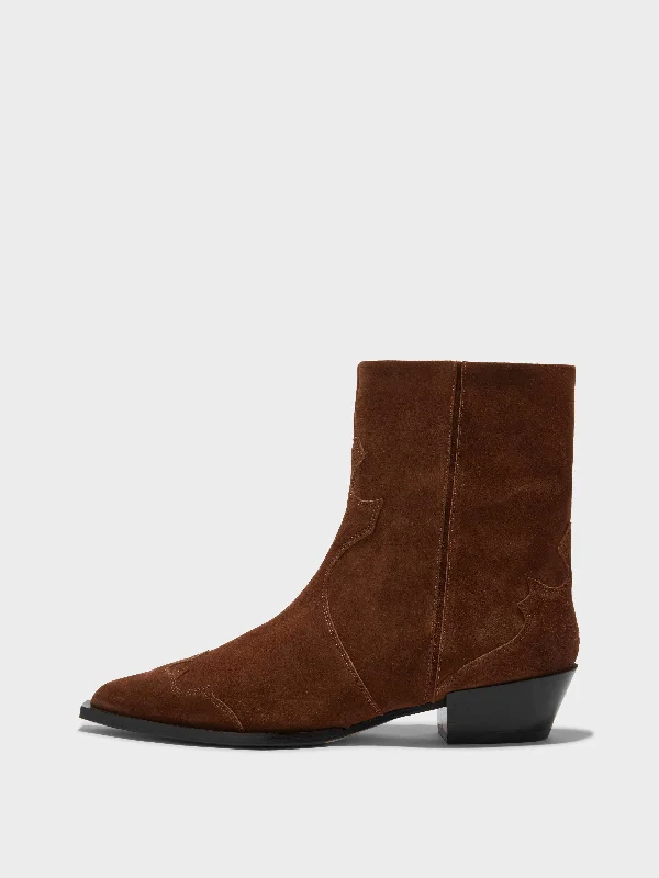 Hester Suede Cowboy Boots