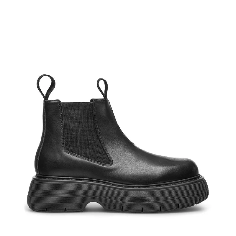 Ella Black Leather Chelsea Boots